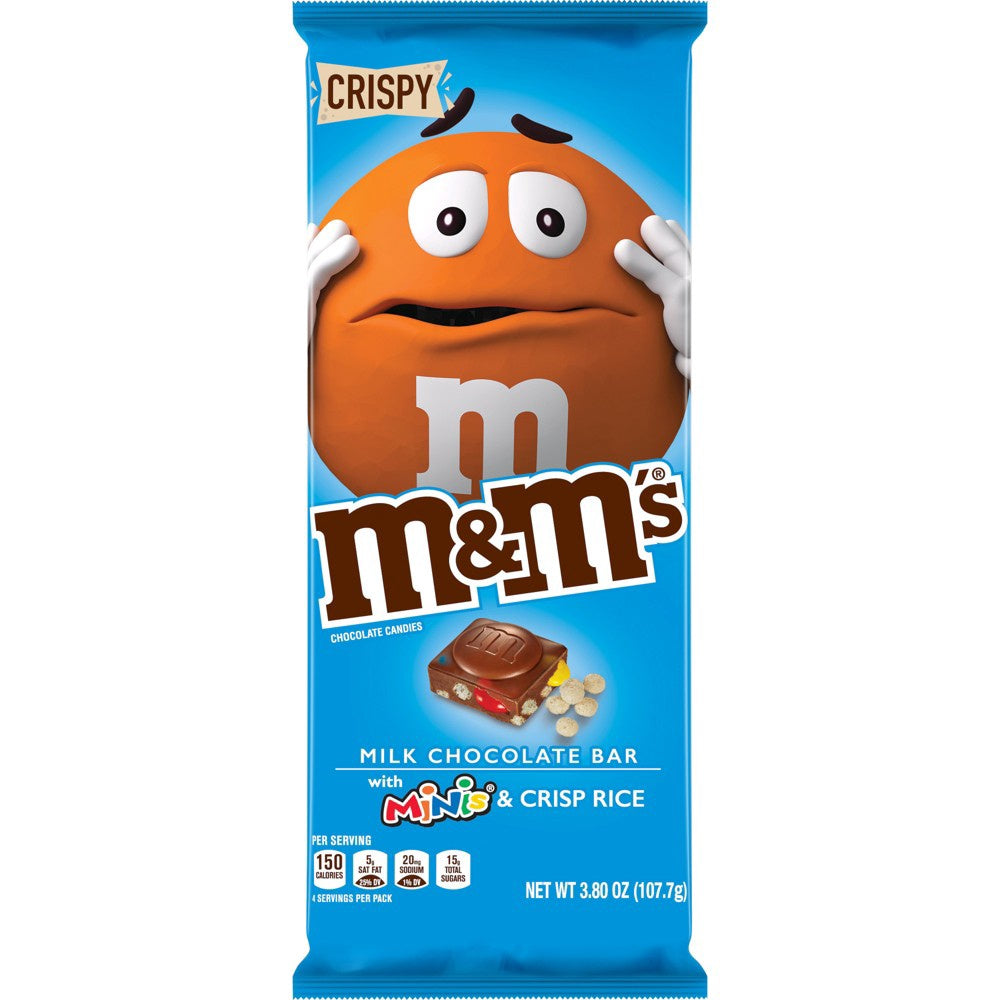 M&M Crispy Milk Chocolate Bar with Minis & Crisp Rice 3.8OZ 107.7G