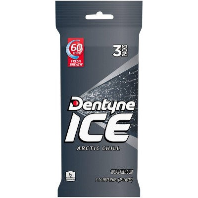 DENTYNE Ice Artic Chill Gum Sugar Free 3-PACK 48-PIECES