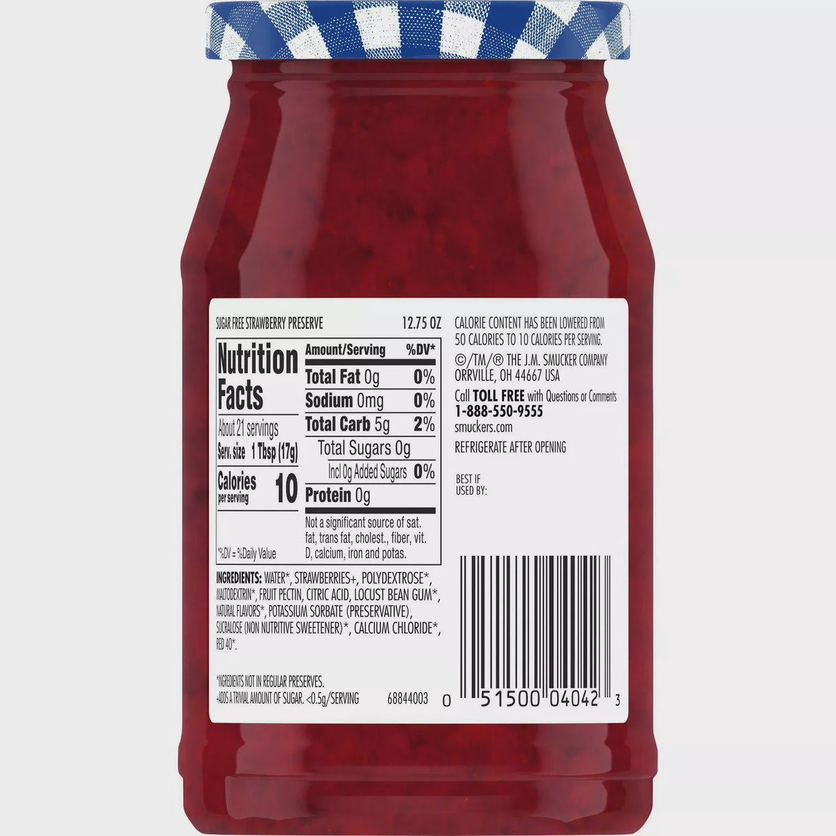 SMUCKER'S Strawberry Preserves Sugar Free 12.75OZ 361G