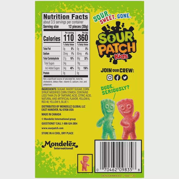 Sour Patch Kids Soft & Chewy Candy, 3.5 OZ