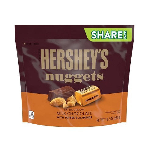 HERSHEY'S Nuggets Milk Chocolate with Toffee & Almongs 10.2OZ 289G