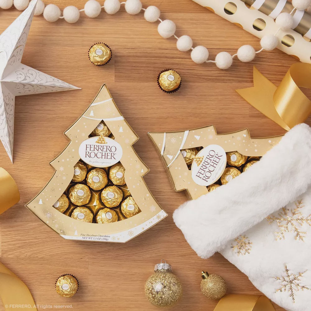 FERRERO ROCHER Fine Hazelnut Milk Chocolate Tree Pack 150G