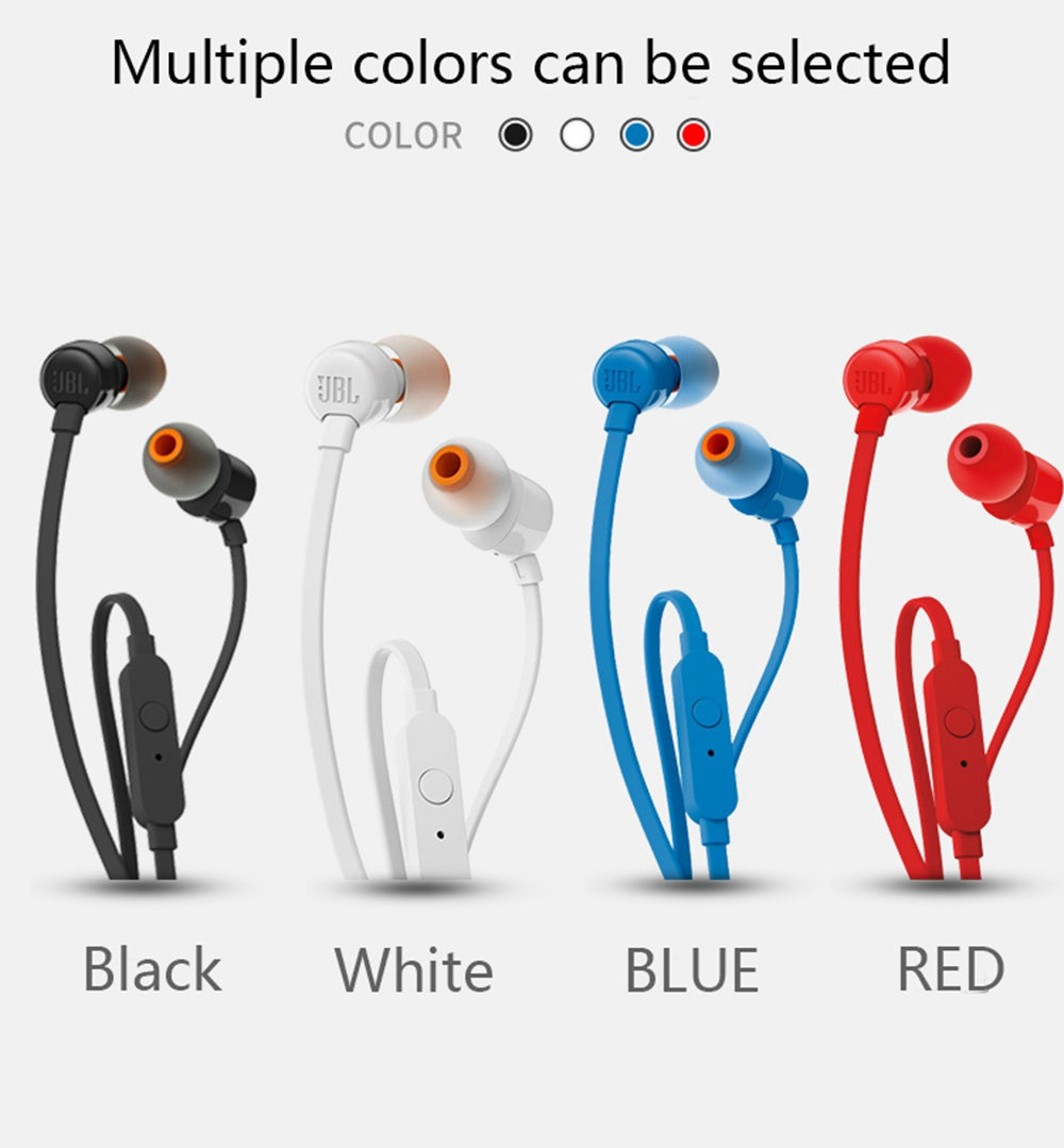 JBL Earpiece Tune 110 IN-EAR Wired Headphones Original / Black / Red / Black / White