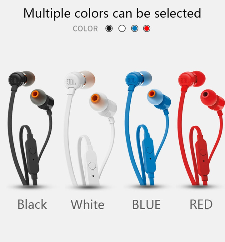 JBL Earpiece Tune 110 IN-EAR Wired Headphones Original / Black / Red / Black / White