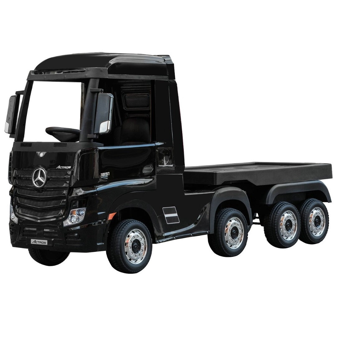 Toy Car Ride on 8170027A-4R Mercedes Benz Actros Truck with Trailer Black
