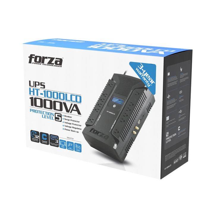 FORZA Computer Ups HT-1000LCD 1000VA 600W