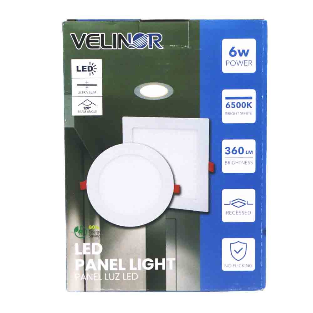 VELINOR Light LED Panel 6W 5" Square VNPR6K-6S 6500K