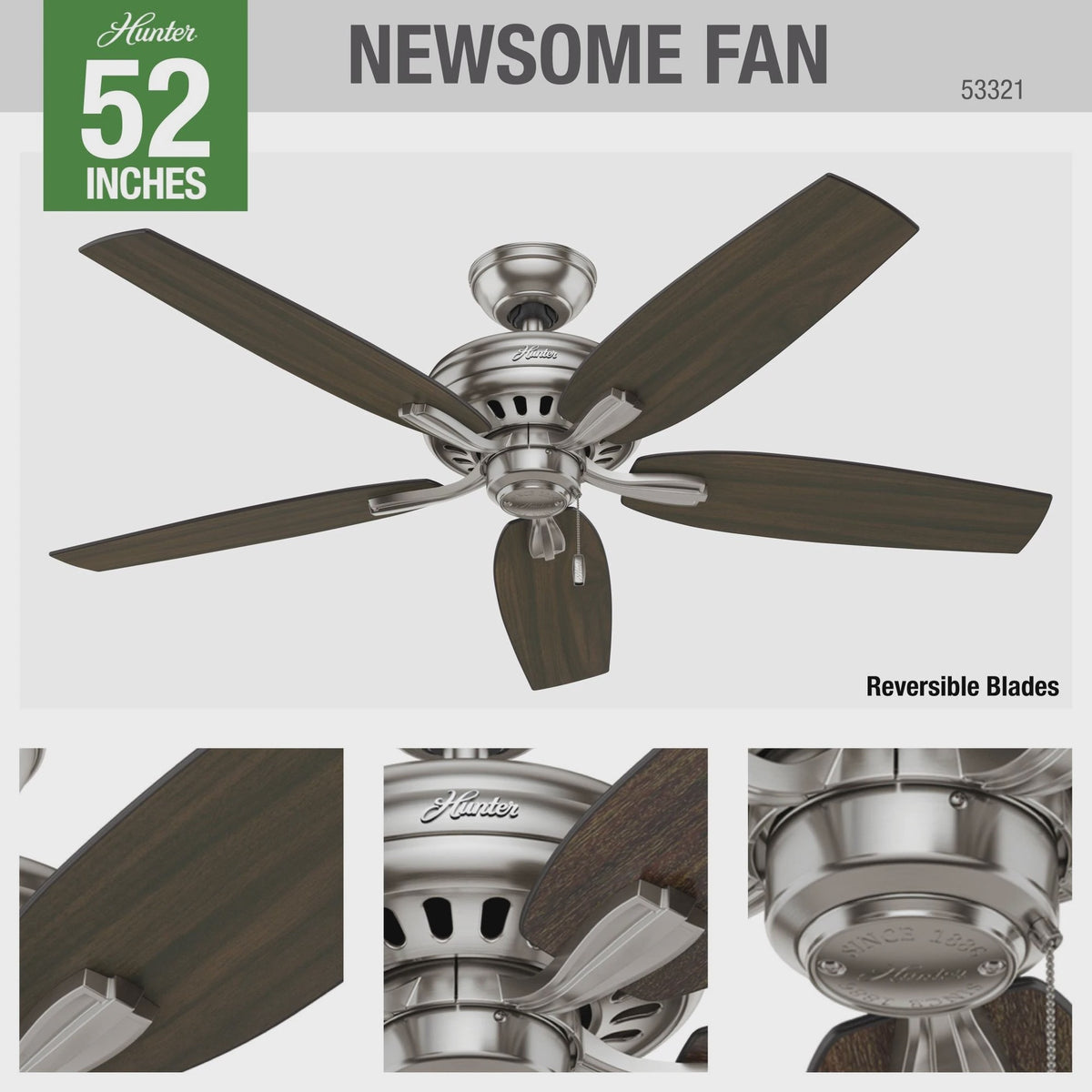 HUNTER Fan 52" Ceiling 53321 Classic Series