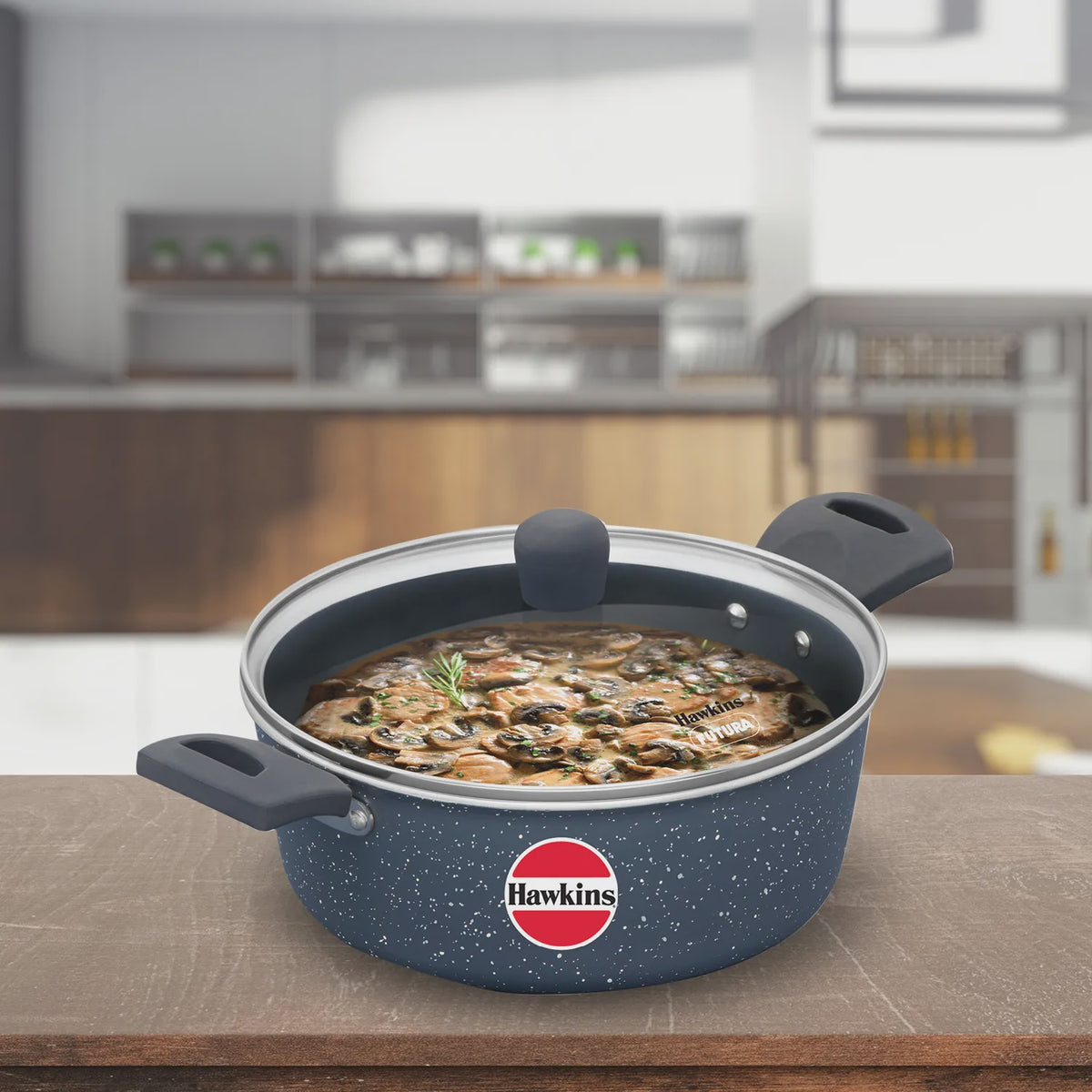 HAWKINS Pot ICCB30G Ceramic Nonstick with Glass Lid Cook N Serve 3L