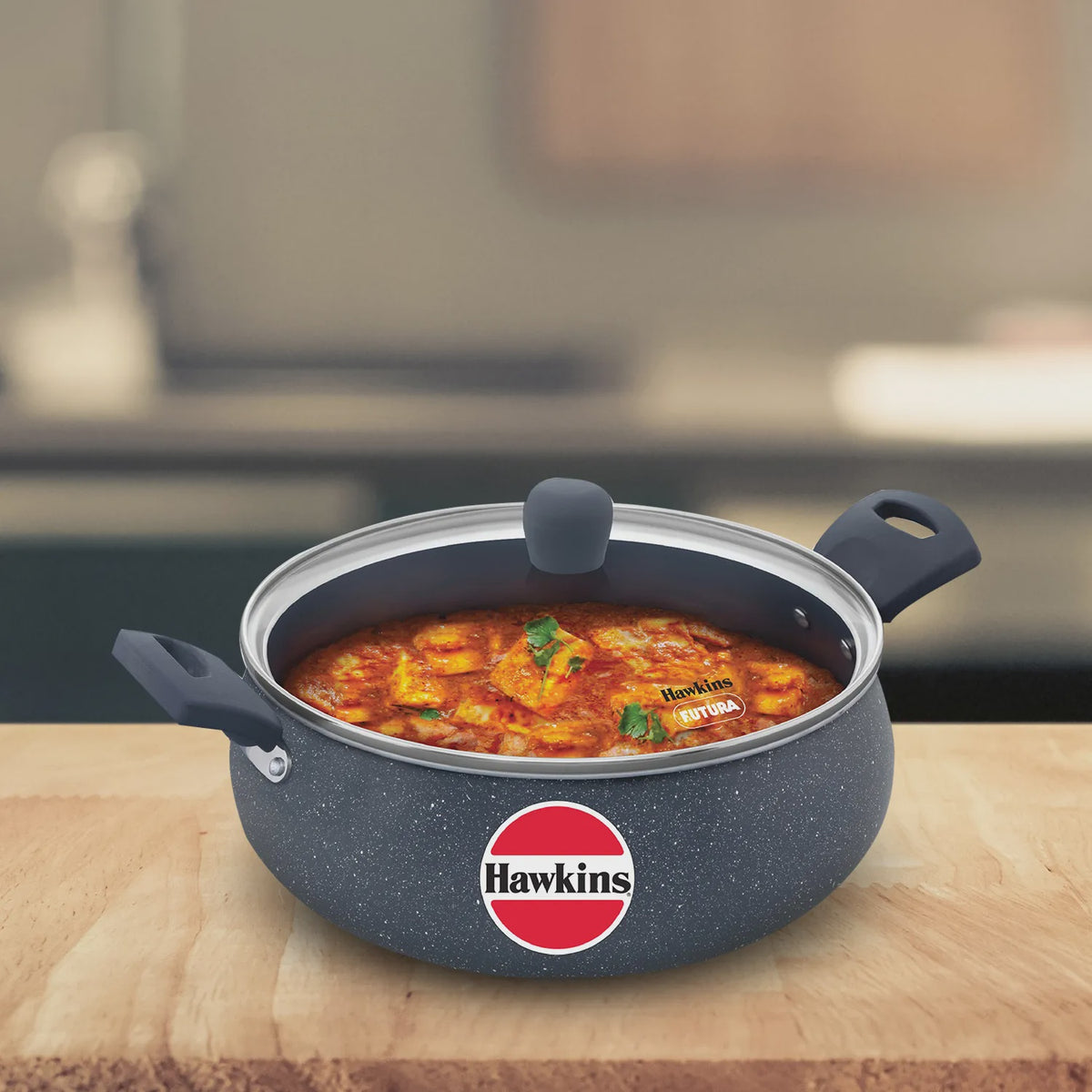HAWKINS Pot ICH50G Ceramic Nonstick Handi with Glass Lid 5L