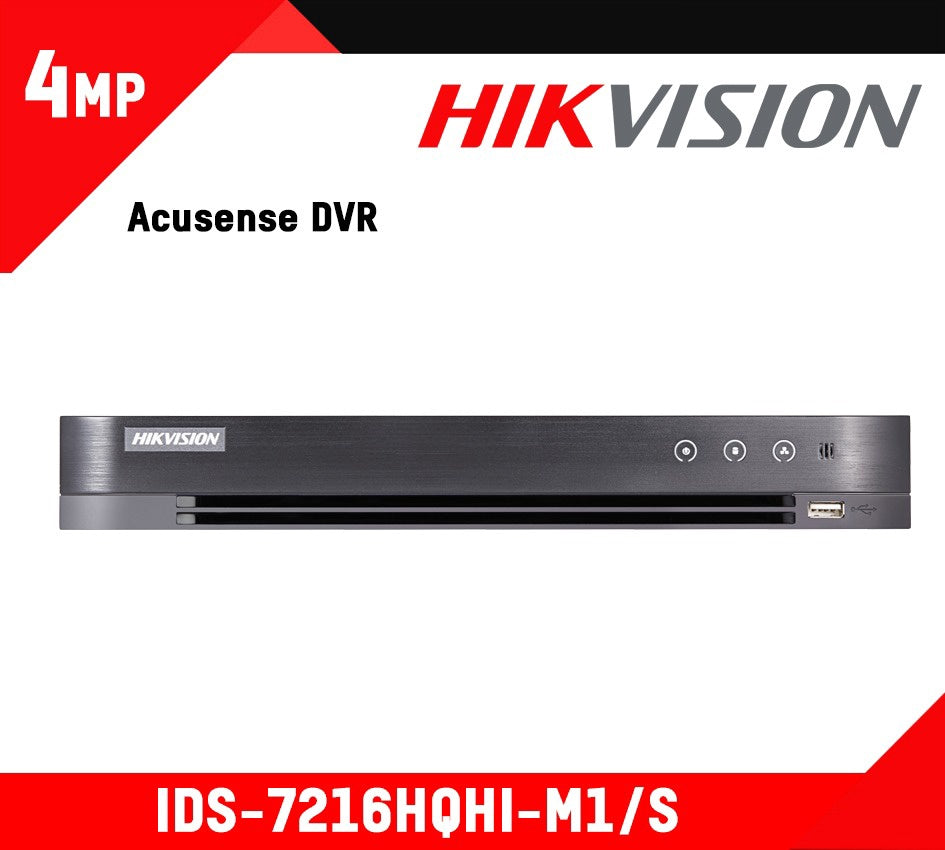HIKVISION Security Dvr Turbo HD 7200 Series IDS-7216HQHI-M1/S Xvr 16-PORT Dvr / 24-PORT Ip 8-IP Motion 2.0 Acusense