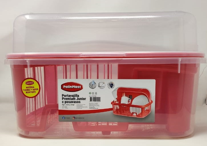 Dish Rack 1 Layer Polinplast T0037500T with Cover Plastic