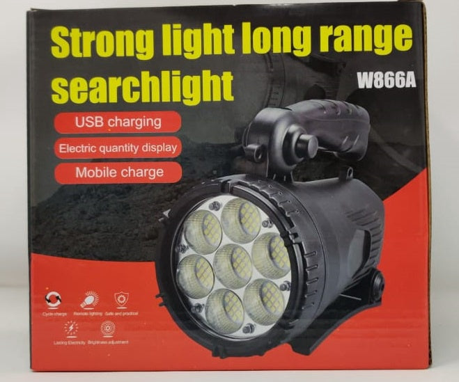 Torch Light LED Searchlight W866A Rechargeable Strong Light Long Range