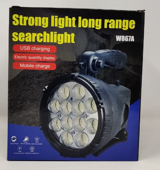 Torch Light LED Searchlight W867A Rechargeable Strong Light Long Range