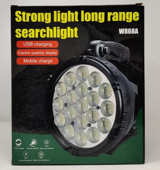 Torch Light LED Searchlight W868A Rechargeable Strong Light Long Range