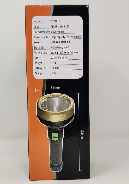 Torch Light LED YT-81019 Rechargeable HIGH-LIGHT Long Distance