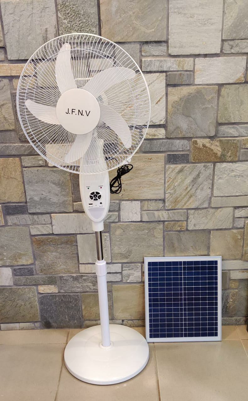 JFNV Fan 16" J.f.n.v 116 Solar Rechargeable Floor AC/DC Dual Power with Remote