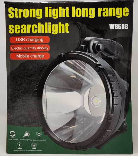 Torch Light LED Searchlight W868B Rechargeable Strong Light Long Range