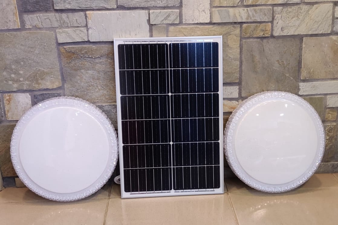 JFNV Solar Lamp LED Ceiling J.f.n.v 60W with 1-PANEL and 2-CEILING Fixtures