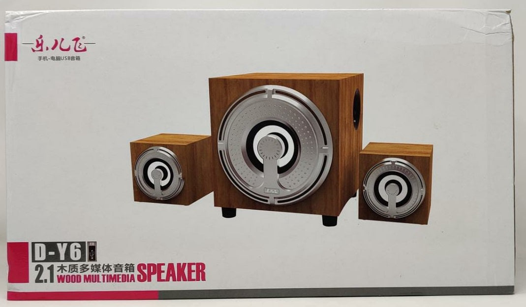 Computer Speaker 3PCS D-Y6 2.1 Wood Multimedia