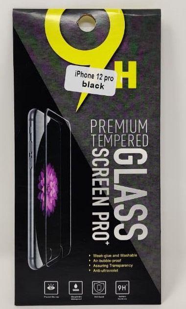 GENERIC Phone Screen Protector for Iphone 12 Pro Black 9H Premium Tempered Glass