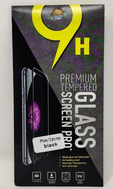 GENERIC Phone Screen Protector for Iphone 12 Pro Max Black 9H Premium Tempered Glass