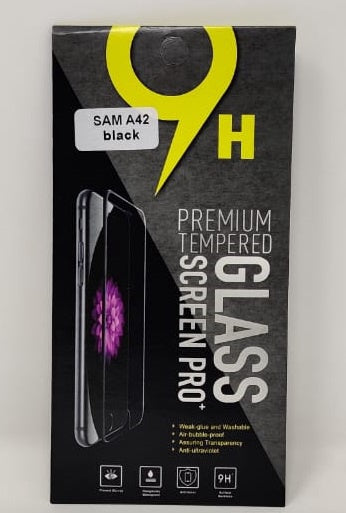 GENERIC Phone Screen Protector for Samsung A42 Black 9H Premium Tempered Glass