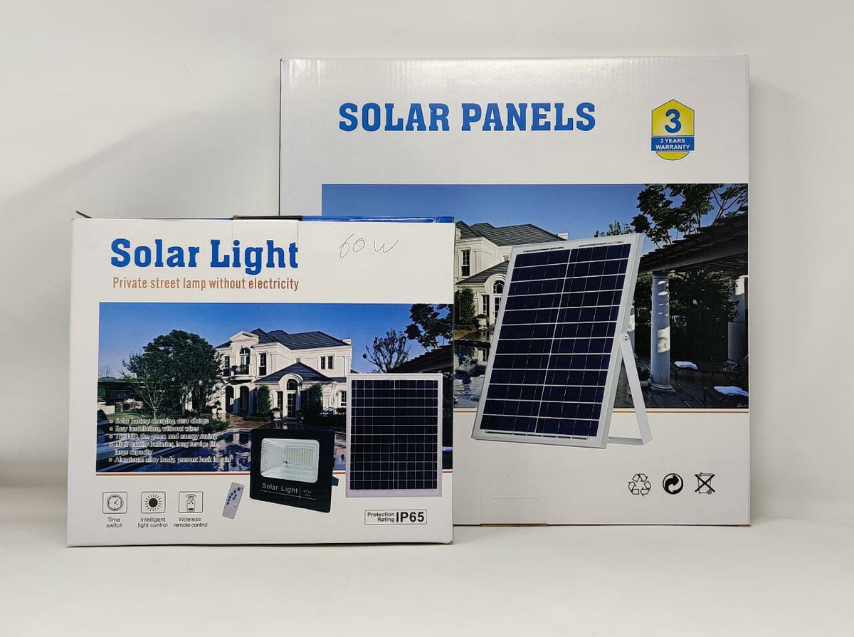 JORTAN Lamp LED Solar Flood 60W 6000K IP65