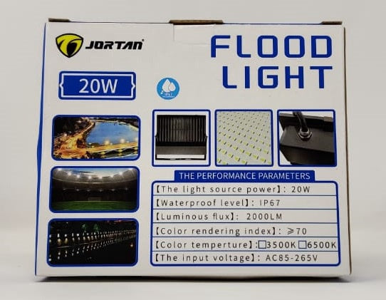 JORTAN Lamp LED Flood 20W MNTGD-TP20W IP67 85-265V 50/60HZ 6500K