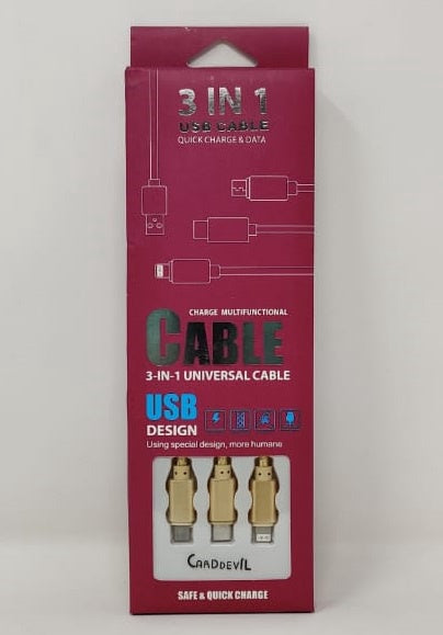 GENERIC Cable USB 3IN1 M-CBL-011-1.2M Red Box