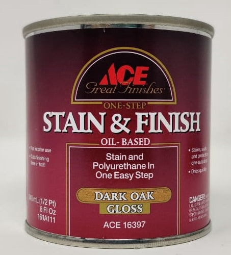 ACE Wood Stain & Finish Dark Oak Gloss 16397 1/2PT