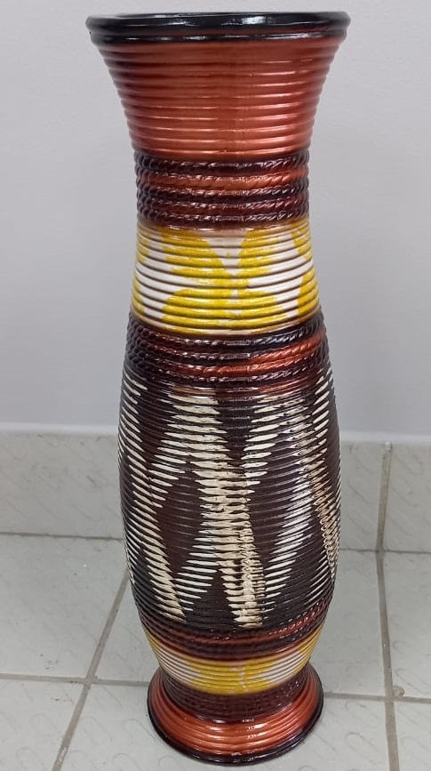 Vase 24" V100 Brown & Yellow Ripple