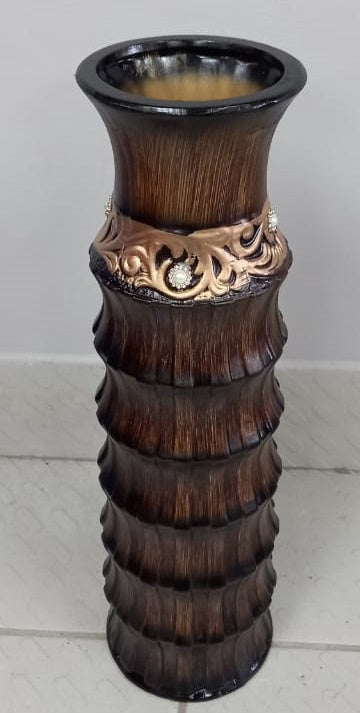 Vase 24" V131 Brown, Black & Gold