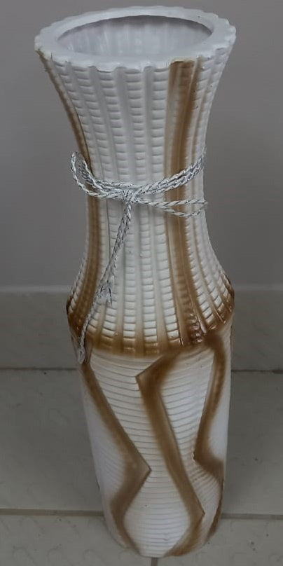 Vase 24" V119 White & Brown Ripple