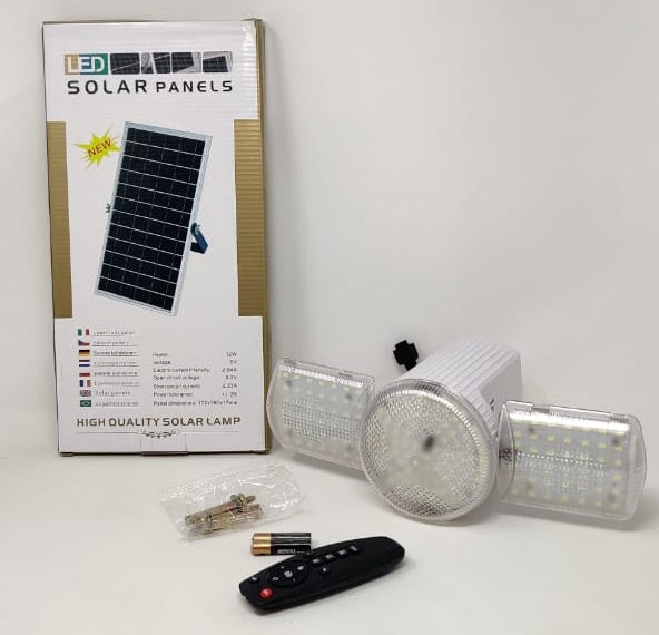 Solar Lamp LED Satellite Lamp Fan Bulb 18W with 1-PANEL 12W 5V