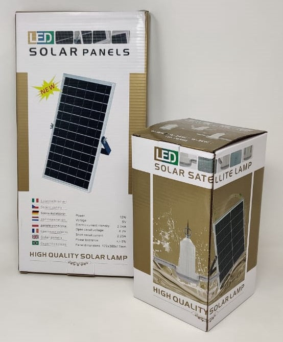 Solar Lamp LED Satellite Lamp Fan Bulb 18W with 1-PANEL 12W 5V