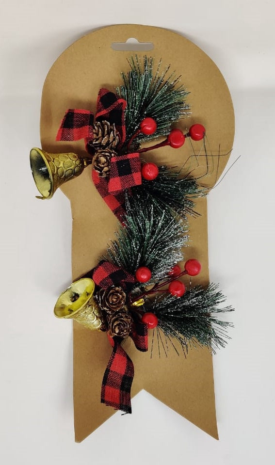 Christmas Decorations Bell & Mistletoe EX23 2PCS Pack