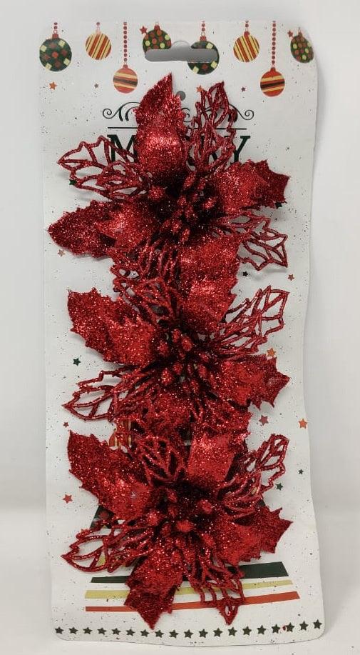 Christmas Decorations Flower VC17 3PCS Pack