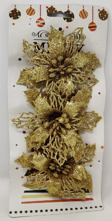 Christmas Decorations Flower VC17 3PCS Pack