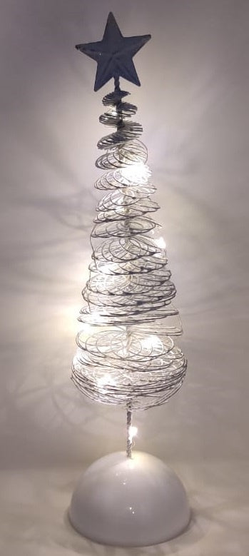 Christmas Decorations Tree LED Lighted Mini White Battery GZ54
