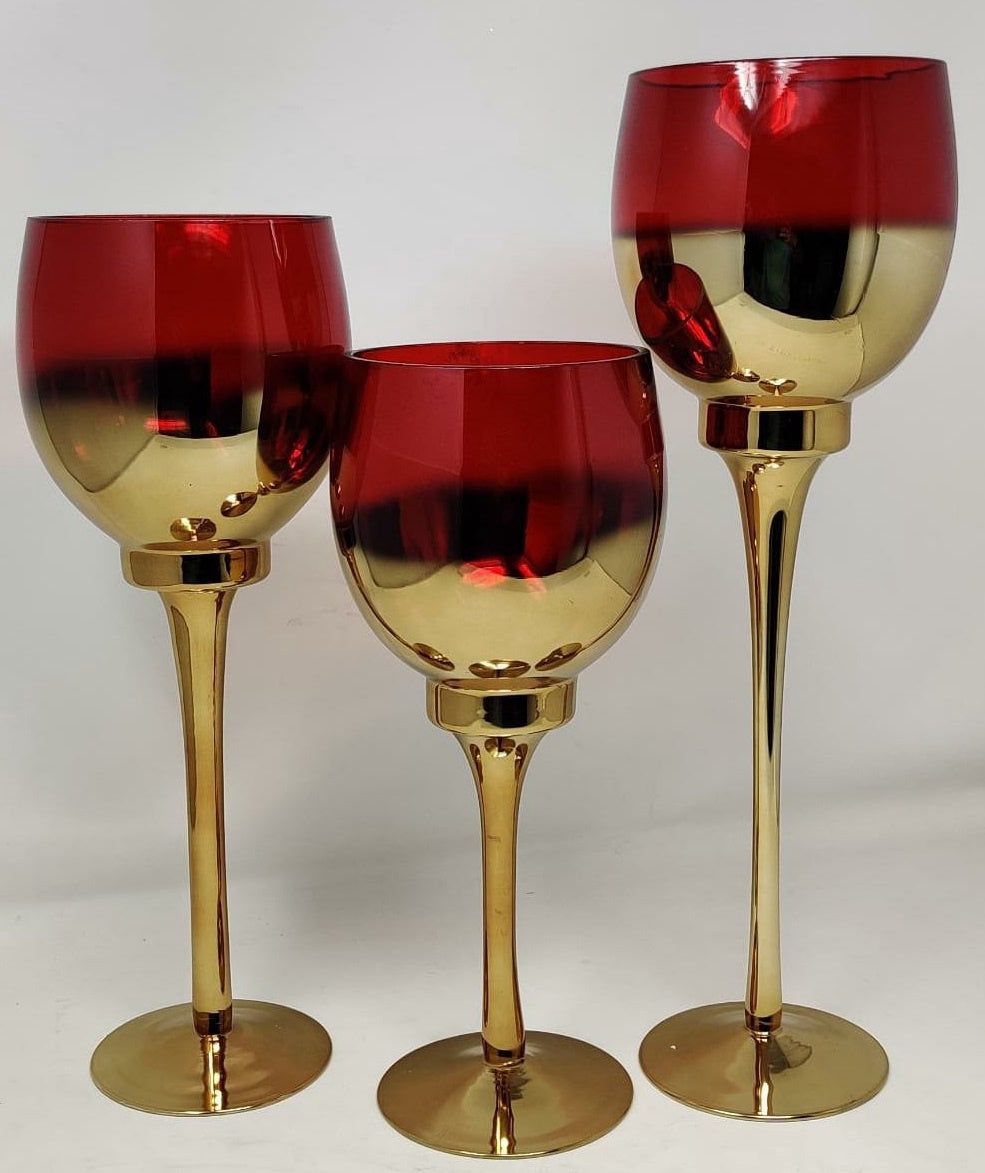 Candle Holder Set of 3 Glass ZH021