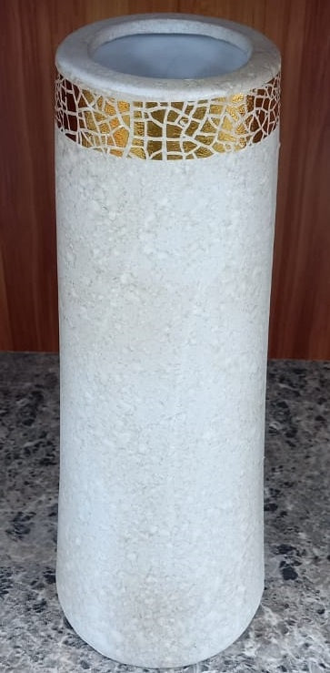 Vase 12" V159 White & Gold