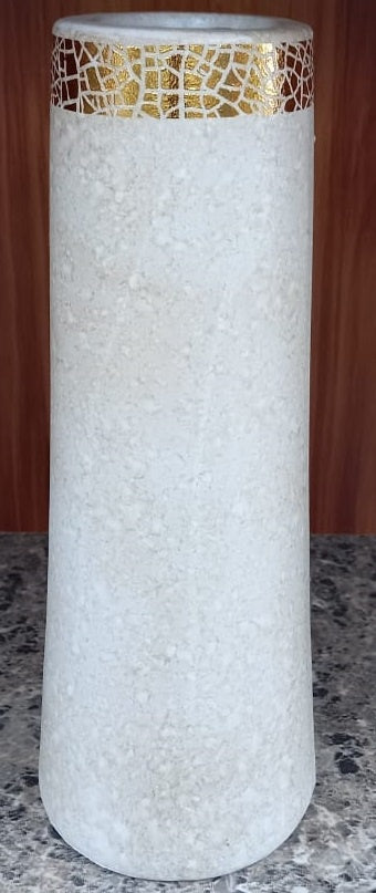 Vase 12" V159 White & Gold