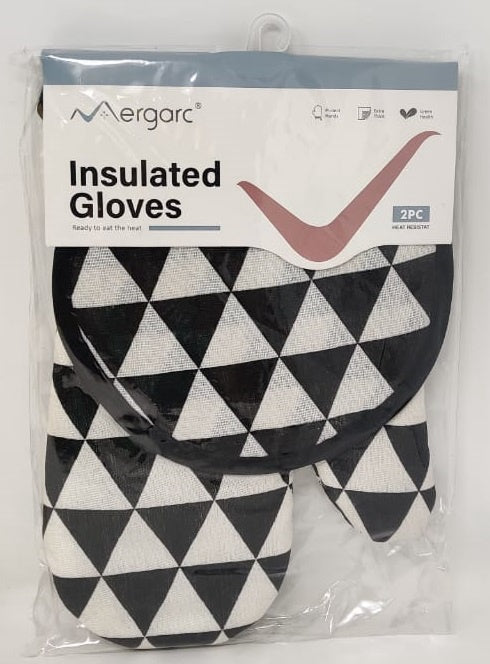 GENERIC Oven Mitt & Pot Holder Insulated Gloves ON-075 2PC Heat Resistat Mergarc