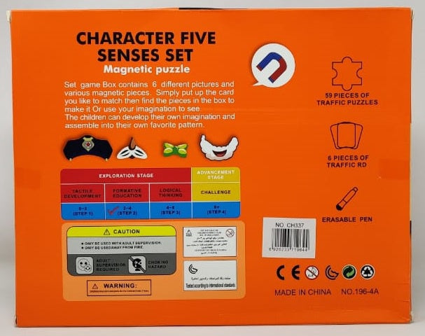 GENERIC Toy Character Five Sense Set Magnetic Puzzle 59PCS CH337