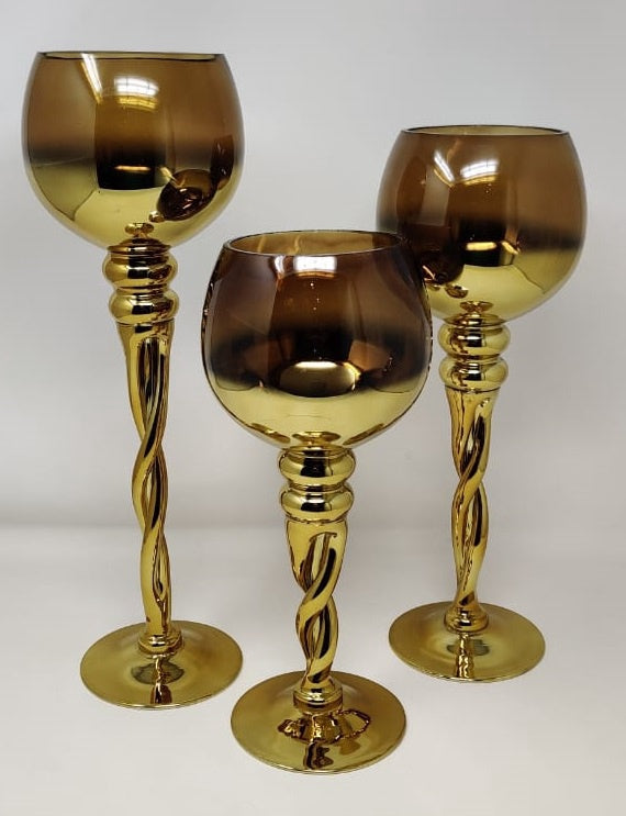 Candle Holder Set of 3 Glass ZH069