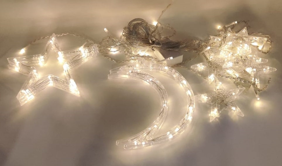Fairy Light 12 Bulb LED LED20 Moon & Star YELLOW/WHITE