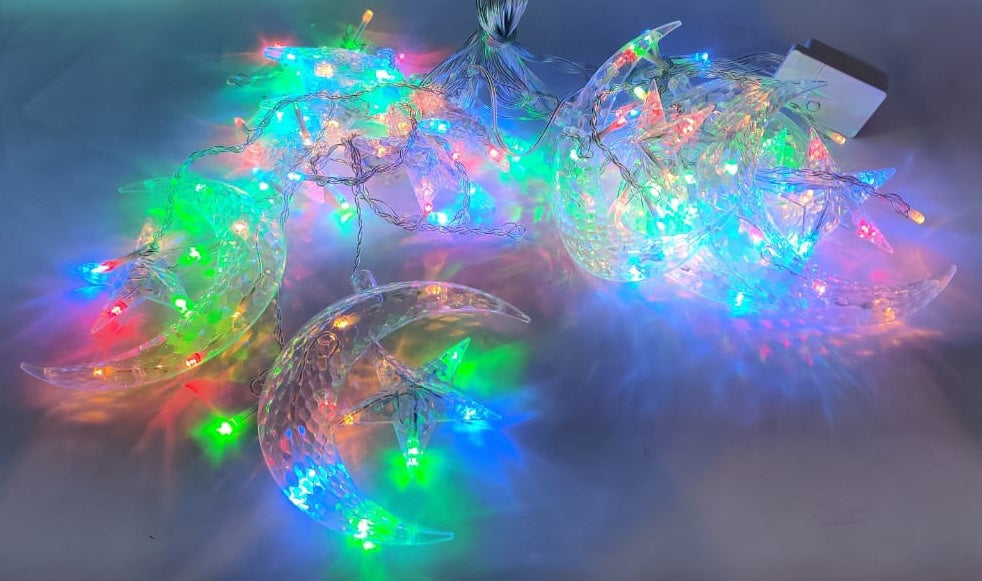 Fairy Light 12 Bulb LED LED62 Moon & Star Multicolor