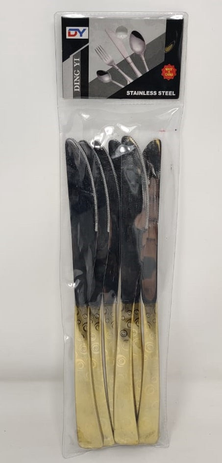 Eating Knife 6PCS DY94 Stainless Steel & Gold