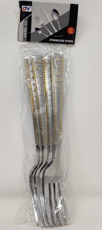 Eating Fork 6PCS DY151 Stainless Steel & Gold